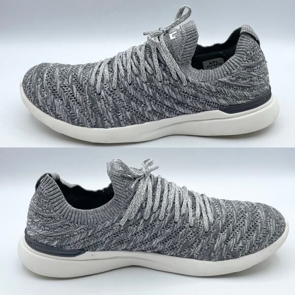 APL Techloom Wave Shoes Smoke Ivory Melange Gray White Running Womens 10.5 - Picture 13 of 16